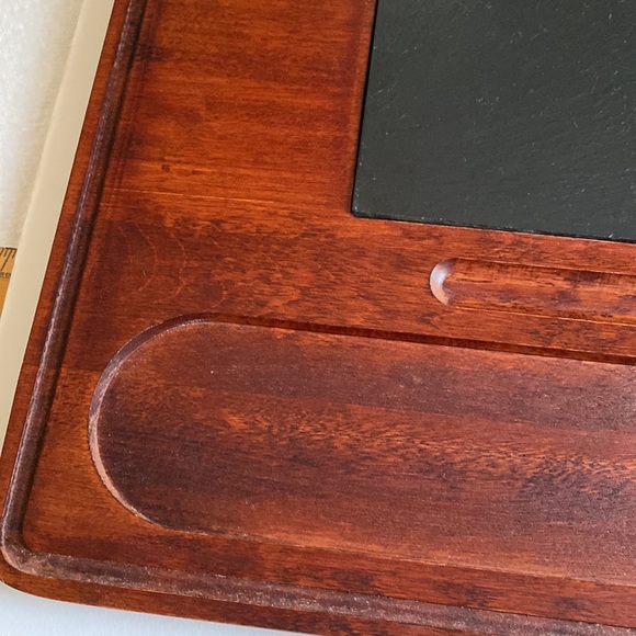 Vintage Baribocraft teak and slate cheese/charcuterie board - Picture 4 of 9